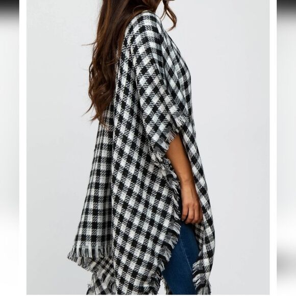 NWT Styline Houndstooth Poncho Shaw Wrap - Picture 2 of 12